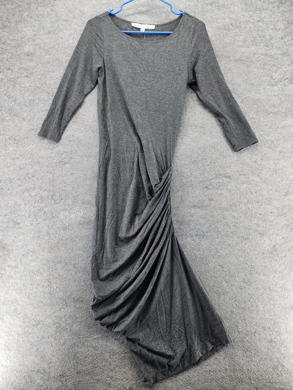 Max Studio Dress Womens Small 3/4 Sleeve Gray Bodycon